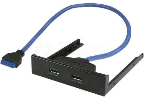 Photo de Kit facade 3,5" - 2 ports USB 3.0 avec connexion sur carte mère