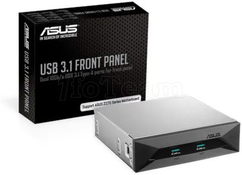 Photo de Kit facade 5,25" Asus - 2 ports USB 3.1 avec connexion sur carte mère