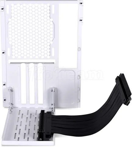 Photo de Kit Riser PCIe 3.0 16X Lian-Li pour O11 Dynamic Mini avec support vertical et nappe 20cm (Blanc)