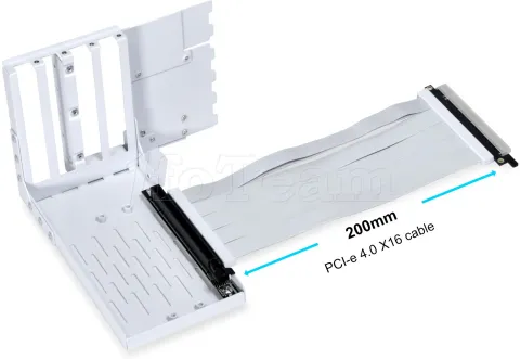 Photo de Kit Riser PCIe 4.0 16X Lian-Li avec support vertical et nappe 20cm (Blanc)