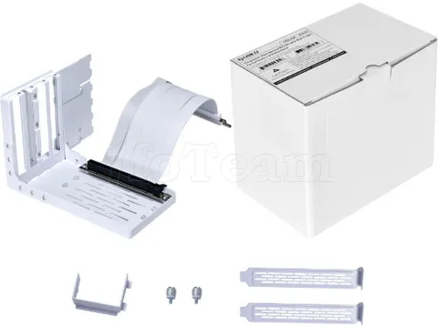 Photo de Kit Riser PCIe 4.0 16X Lian-Li avec support vertical et nappe 20cm (Blanc)