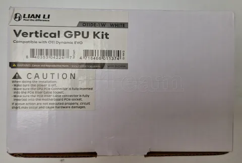 Photo de Kit Riser PCIe 4.0 16X Lian-Li pour O11 Dynamic Evo avec support vertical et nappe 20cm (Blanc) - ID 203790