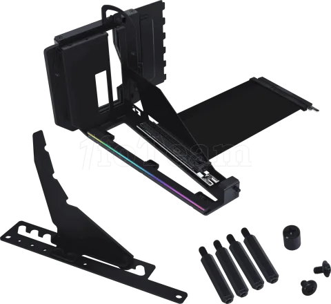 Photo de Kit Riser PCIe 5.0 16X Lian-Li V4 avec support vertical et nappe 20cm (Noir)
