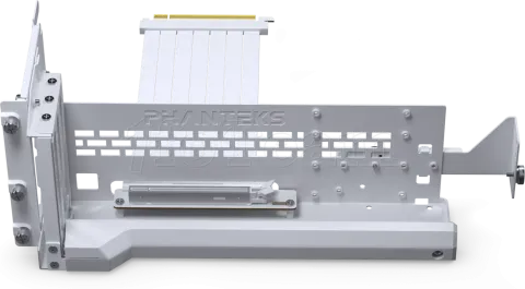Photo de Kit Riser PCIe 5.0 16X Phanteks Premium Gen5 avec support vertical et nappe 22cm (Blanc)