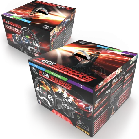 Photo de Kit Volant + Pédalier + Levier de vitesse Spirit Of Gamer Race Wheel Force 1080RS (Noir/Gris)