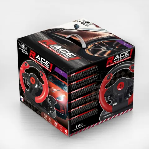 Photo de Kit Volant + Pédalier Spirit Of Gamer Race Wheel Pro 1 (Noir/Rouge)