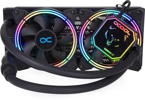 Photo de Kit Watercooling AIO Alphacool Eisbaer Aurora LT RGB - 240mm (Noir)