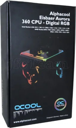 Photo de Kit Watercooling AIO Alphacool Eisbaer Aurora RGB - 360mm (Noir)