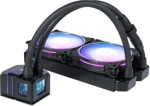 Photo de Kit Watercooling AIO Alphacool Eisbaer Pro Aurora RGB - 240mm (Noir)