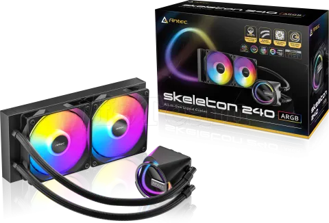 Photo de Kit Watercooling AIO Antec Skeleton RGB - 240mm (Noir)