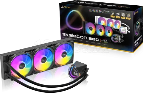 Photo de Kit Watercooling AIO Antec Skeleton RGB - 360mm (Noir)