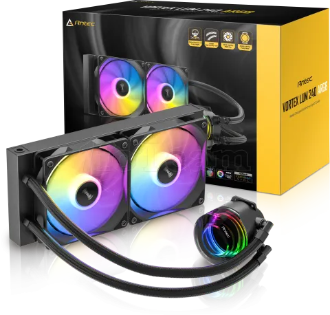 Photo de Kit Watercooling AIO Antec Vortex Lum RGB - 240mm (Noir)