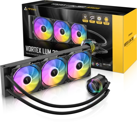 Photo de Kit Watercooling AIO Antec Vortex Lum RGB - 360mm (Noir)