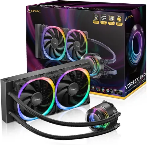 Photo de Kit Watercooling AIO Antec Vortex RGB - 240mm (Noir)