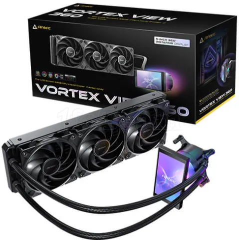 Photo de Kit Watercooling AIO Antec Vortex View RGB - 360mm (Noir)
