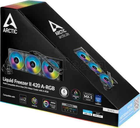 Photo de Kit Watercooling AIO Arctic Liquid Freezer II RGB - 420mm (Noir)