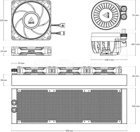 Photo de Kit Watercooling AIO Arctic Liquid Freezer III Pro - 360mm (Noir)