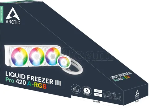 Photo de Kit Watercooling AIO Arctic Liquid Freezer III Pro RGB - 420mm (Blanc)