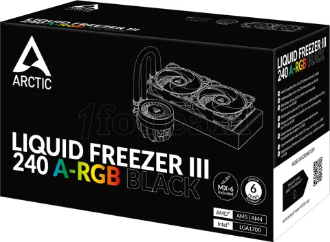 Photo de Kit Watercooling AIO Arctic Liquid Freezer III RGB - 240mm (Noir)