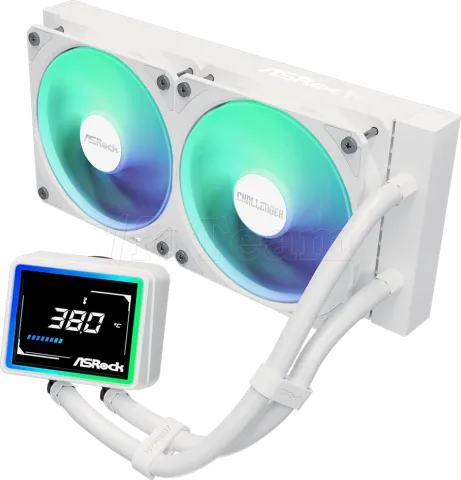 Photo de Kit Watercooling AIO ASRock Challenger Digital RGB - 240mm (Blanc)