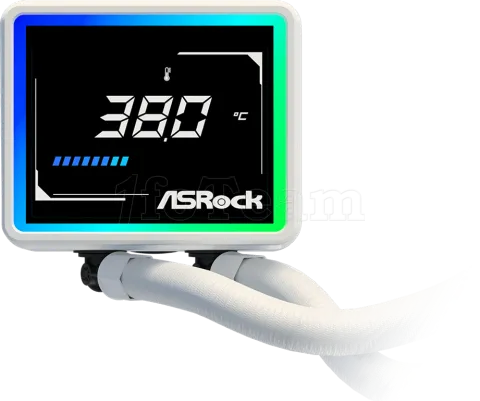 Photo de Kit Watercooling AIO ASRock Challenger Digital RGB - 240mm (Blanc)