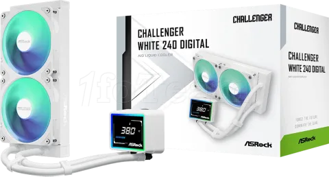 Photo de Kit Watercooling AIO ASRock Challenger Digital RGB - 240mm (Blanc)