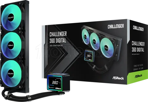 Photo de Kit Watercooling AIO ASRock Challenger Digital RGB - 360mm (Noir)