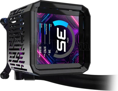 Photo de Kit Watercooling AIO ASRock Phantom Gaming LCD RGB - 360mm (Noir)