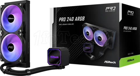 Photo de Kit Watercooling AIO ASRock Pro RGB - 240mm (Noir)