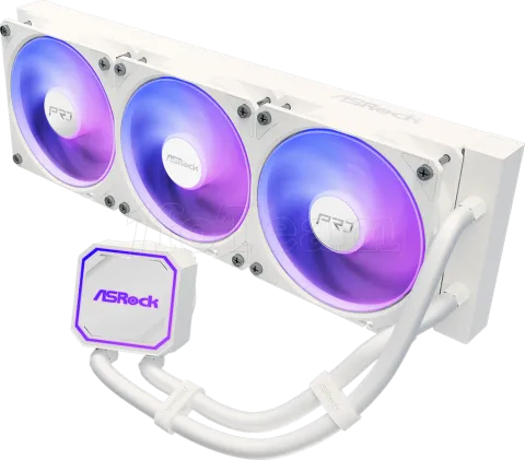 Photo de Kit Watercooling AIO ASRock Pro RGB - 360mm (Blanc)