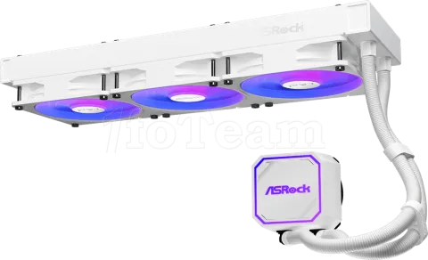 Photo de Kit Watercooling AIO ASRock Pro RGB - 360mm (Blanc)