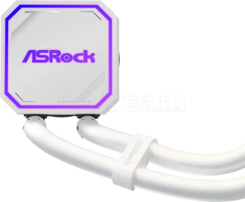 Photo de Kit Watercooling AIO ASRock Pro RGB - 360mm (Blanc)