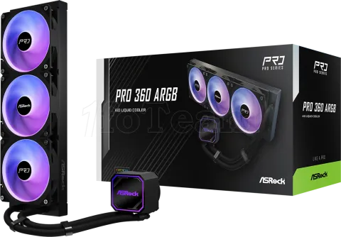 Photo de Kit Watercooling AIO ASRock Pro RGB - 360mm (Noir)