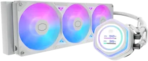 Photo de Kit Watercooling AIO Cooler Master MasterLiquid Atmos II LCD RGB - 240mm (Blanc)