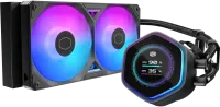 Photo de Kit Watercooling AIO Cooler Master MasterLiquid Atmos II LCD RGB - 240mm (noir)