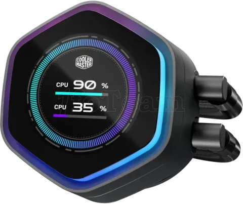 Photo de Kit Watercooling AIO Cooler Master MasterLiquid Atmos II LCD RGB - 240mm (noir)