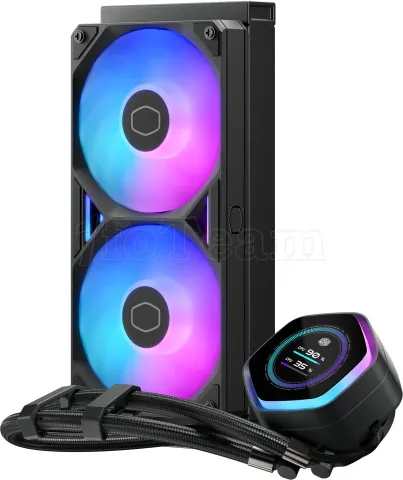 Photo de Kit Watercooling AIO Cooler Master MasterLiquid Atmos II LCD RGB - 240mm (Noir)