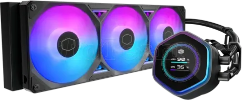 Photo de Kit Watercooling AIO Cooler Master MasterLiquid Atmos II LCD RGB - 360mm (Noir)