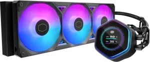 Photo de Kit Watercooling AIO Cooler Master MasterLiquid Atmos II LCD RGB - 360mm (Noir)