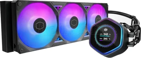 Photo de Kit Watercooling AIO Cooler Master MasterLiquid Atmos II LCD RGB - 360mm (Noir)