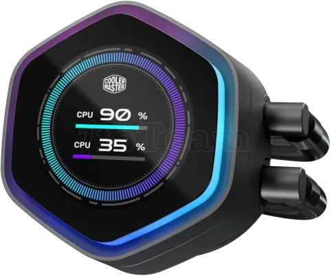 Photo de Kit Watercooling AIO Cooler Master MasterLiquid Atmos II LCD RGB - 360mm (Noir)