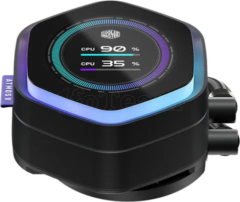 Photo de Kit Watercooling AIO Cooler Master MasterLiquid Atmos II LCD RGB - 360mm (Noir)
