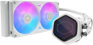 Photo de Kit Watercooling AIO Cooler Master MasterLiquid Atmos II Pixel LED ARGB - 240mm (Blanc)