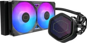 Photo de Kit Watercooling AIO Cooler Master MasterLiquid Atmos II Pixel LED RGB - 240mm (Noir)