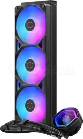 Photo de Kit Watercooling AIO Cooler Master MasterLiquid Atmos II Pixel LED RGB - 360mm (Noir)