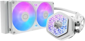 Photo de Kit Watercooling AIO Cooler Master MasterLiquid Atmos II VRM ARGB - 240mm (Blanc)