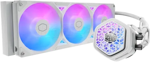 Photo de Kit Watercooling AIO Cooler Master MasterLiquid Atmos II VRM ARGB - 360mm (Blanc)