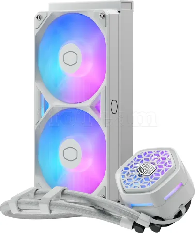 Photo de Kit Watercooling AIO Cooler Master MasterLiquid Atmos II VRM RGB - 240mm (Blanc)