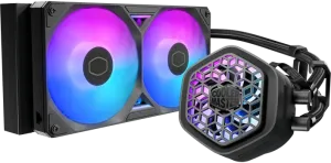 Photo de Kit Watercooling AIO Cooler Master MasterLiquid Atmos II VRM RGB - 240mm (Noir)