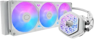 Photo de Kit Watercooling AIO Cooler Master MasterLiquid Atmos II VRM RGB - 360mm (Blanc)